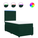 vidaXL sötétzöld bársony rugós ágy matraccal 100 x 200 cm