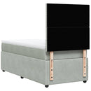 vidaXL világosszürke bársony rugós ágy matraccal 100 x 200 cm