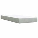 vidaXL világosszürke bársony rugós ágy matraccal 100 x 200 cm
