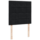 vidaXL fekete bársony rugós ágy matraccal 100 x 200 cm