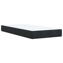 vidaXL fekete bársony rugós ágy matraccal 100 x 200 cm