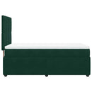 vidaXL sötétzöld bársony rugós ágy matraccal 100 x 200 cm