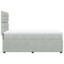 vidaXL világosszürke bársony rugós ágy matraccal 100 x 200 cm