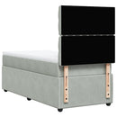 vidaXL világosszürke bársony rugós ágy matraccal 100 x 200 cm