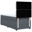 vidaXL sötétszürke bársony rugós ágy matraccal 100 x 200 cm