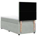 vidaXL világosszürke bársony rugós ágy matraccal 100 x 200 cm