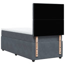 vidaXL sötétszürke bársony rugós ágy matraccal 100 x 200 cm