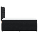 vidaXL fekete bársony rugós ágy matraccal 100 x 200 cm
