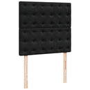 vidaXL fekete bársony rugós ágy matraccal 100 x 200 cm