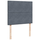 vidaXL sötétszürke bársony rugós ágy matraccal 120x190 cm