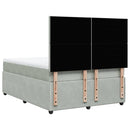 vidaXL világosszürke bársony rugós ágy matraccal 140x190 cm