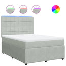 vidaXL világosszürke bársony rugós ágy matraccal 140x190 cm