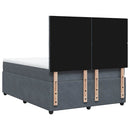 vidaXL sötétszürke bársony rugós ágy matraccal 140x190 cm
