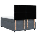 vidaXL sötétszürke bársony rugós ágy matraccal 140x190 cm
