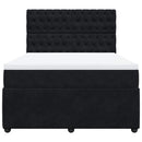 vidaXL fekete bársony rugós ágy matraccal 140 x 190 cm