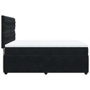 vidaXL fekete bársony rugós ágy matraccal 140 x 190 cm