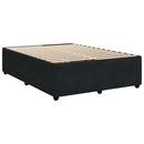 vidaXL fekete bársony rugós ágy matraccal 140 x 190 cm