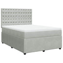 vidaXL világosszürke bársony rugós ágy matraccal 140x190 cm