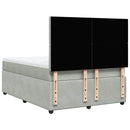 vidaXL világosszürke bársony rugós ágy matraccal 140x190 cm