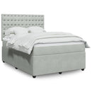 vidaXL világosszürke bársony rugós ágy matraccal 140x190 cm