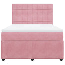 vidaXL rózsaszín bársony rugós ágy matraccal 140x200 cm