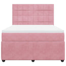 vidaXL rózsaszín bársony rugós ágy matraccal 120 x 200 cm