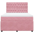 vidaXL rózsaszín bársony rugós ágy matraccal 120 x 200 cm