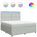 vidaXL világosszürke bársony rugós ágy matraccal 200x200 cm