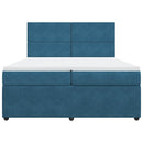 vidaXL kék bársony rugós ágy matraccal 200x200 cm