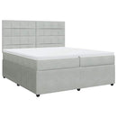 vidaXL világosszürke bársony rugós ágy matraccal 200x200 cm