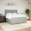 vidaXL világosszürke bársony rugós ágy matraccal 200x200 cm