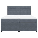 vidaXL sötétszürke bársony rugós ágy matraccal 200x200 cm