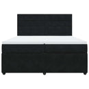 vidaXL fekete bársony rugós ágy matraccal 200x200 cm