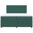 vidaXL sötétzöld bársony rugós ágy matraccal 200x200 cm