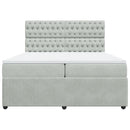 vidaXL világosszürke bársony rugós ágy matraccal 200x200 cm