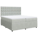 vidaXL világosszürke bársony rugós ágy matraccal 200x200 cm