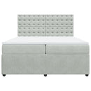 vidaXL világosszürke bársony rugós ágy matraccal 200x200 cm