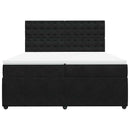 vidaXL fekete bársony rugós ágy matraccal 200x200 cm