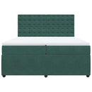 vidaXL sötétzöld bársony rugós ágy matraccal 200x200 cm