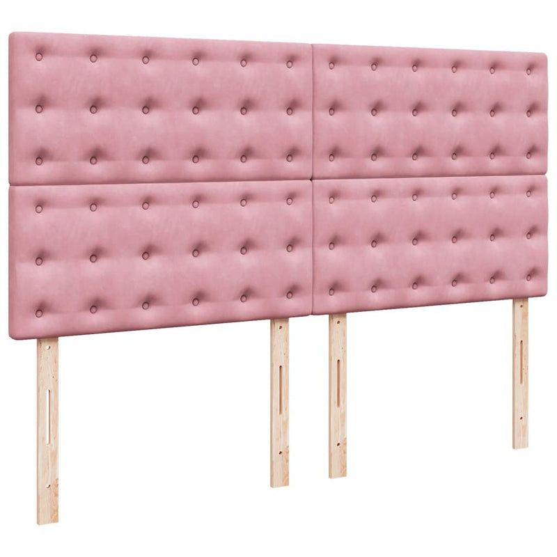 vidaXL rózsaszín bársony rugós ágy matraccal 200x200 cm