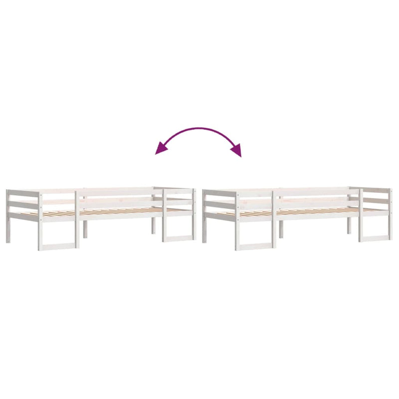 vidaXL fehér tömör fenyőfa gyerekágykeret 90 x 200 cm