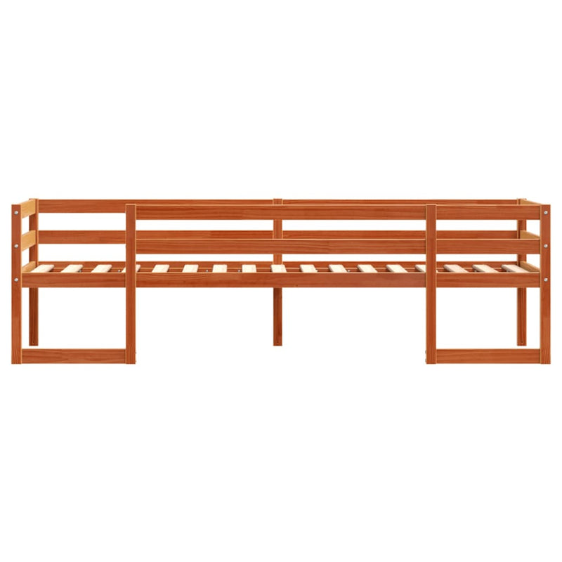vidaXL viaszbarna tömör fenyőfa gyerekágykeret 90 x 200 cm