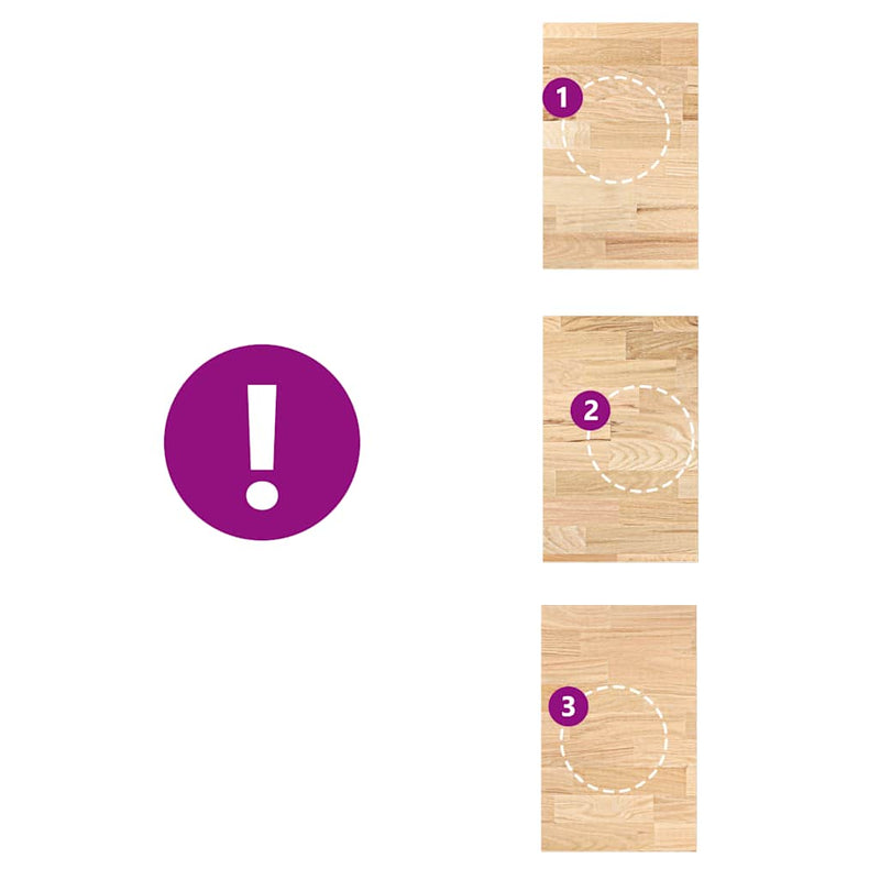 vidaXL konyhai munkalap 40x63,5x2,7 cm tömör fa tölgyfa téglalap alakú