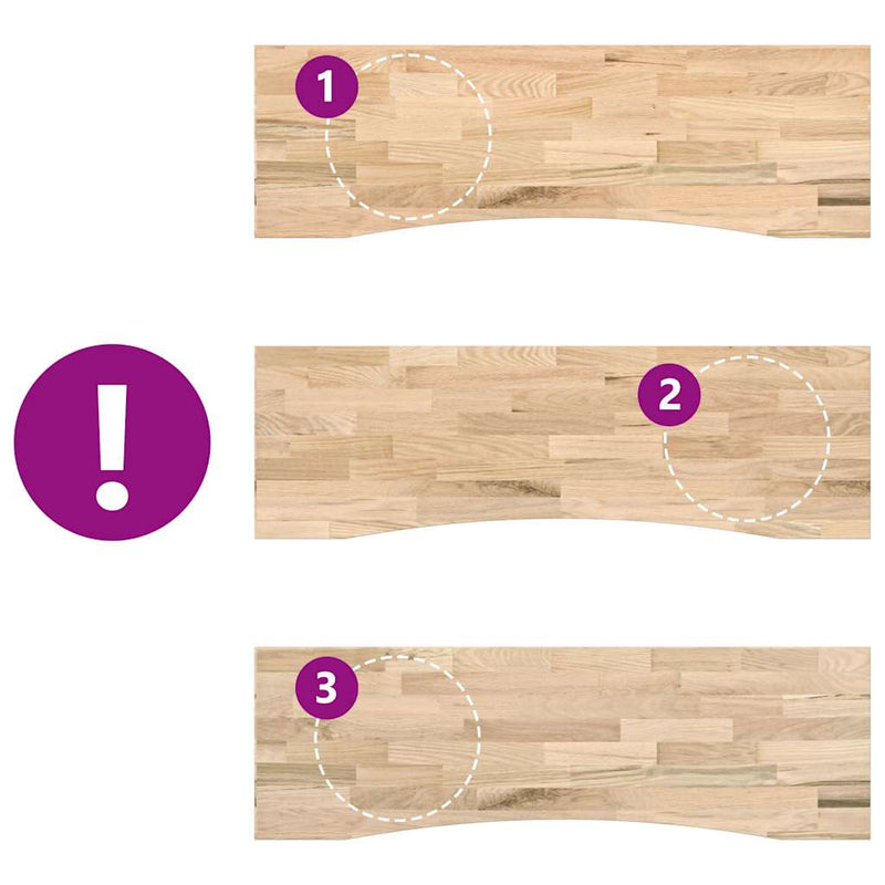 vidaXL tömör tölgyfa téglalap alakú asztallap kezeletlen 160x50x2,5 cm