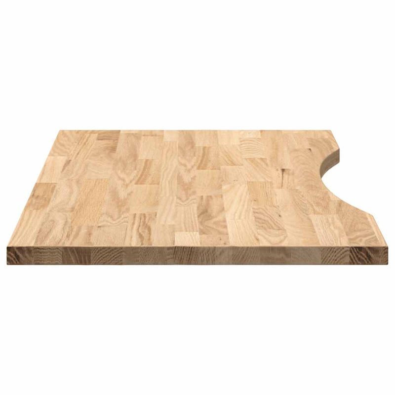 vidaXL tömör tölgyfa téglalap alakú asztallap kezeletlen 80x60x2,5 cm