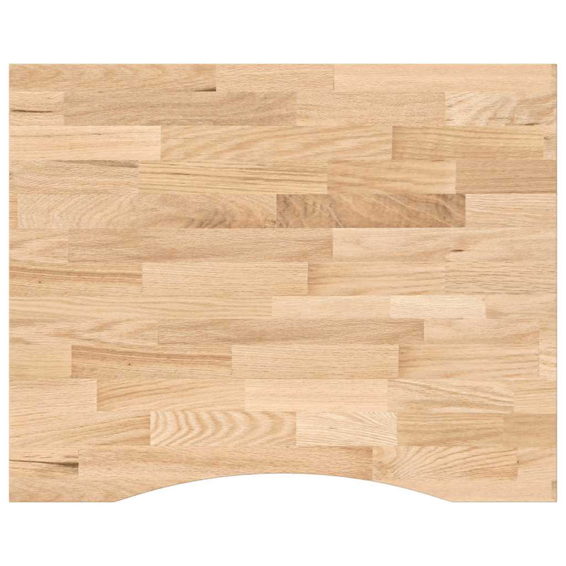 vidaXL tömör tölgyfa téglalap alakú asztallap kezeletlen 100x80x2,5 cm