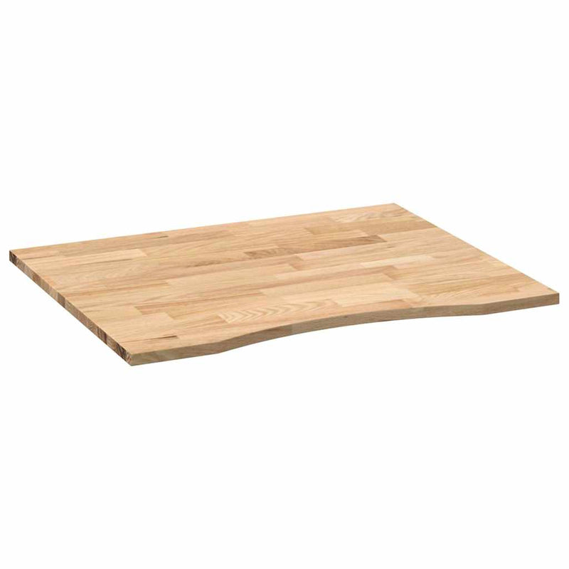vidaXL tömör tölgyfa téglalap alakú asztallap kezeletlen 100x80x2,5 cm