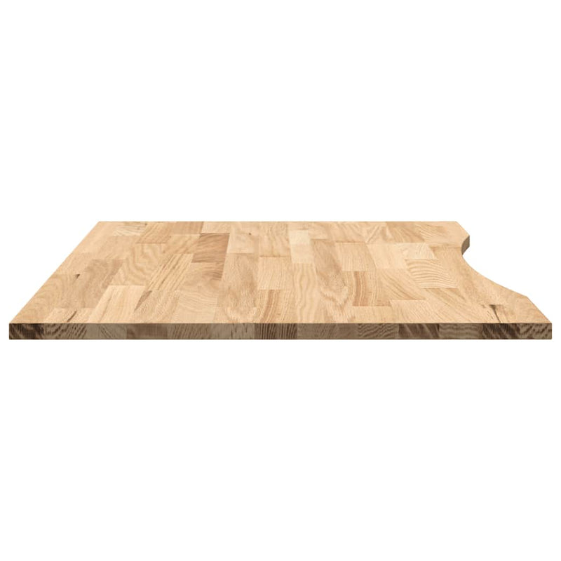 vidaXL tömör tölgyfa téglalap alakú asztallap kezeletlen 100x80x2,5 cm