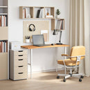 vidaXL íróasztal világosbarna tömör fa tölgyfa téglalap alakú