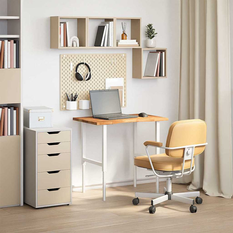 vidaXL világosbarna tömör fa tölgyfa téglalap alakú íróasztallap